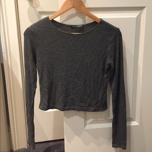 Brandy Meville cropped grey sweater NEW one size